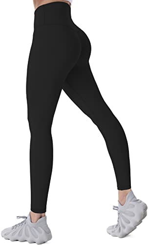 Sunzel Workout Leggings for Women, Squat Proof High Waisted Yoga Pants 4 Way Stretch, Buttery Soft (Black, L)