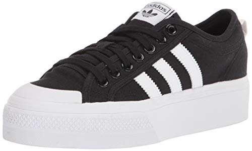 adidas Originals Women's Nizza Platform, Black/White/White, 9