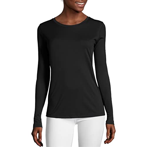 Hanes womens Sport Cool Dri Performance Long Sleeve T-shirt Shirt, Black, Medium US