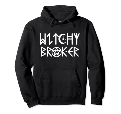 Halloween Real Estate Broker Witch Mortage Lender Witchy Pullover Hoodie