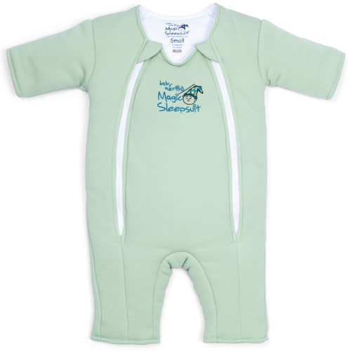 Magic Sleepsuit Baby Merlin's 100% Cotton Baby Transition Swaddle - Baby Sleep Suit - Sage Green - 3-6 Months