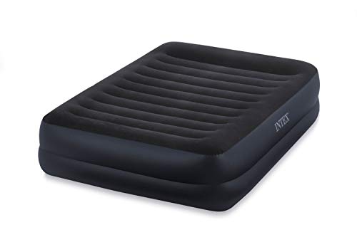 Intex Dura-Beam Series Pillow Rest Raised Airbed with Fiber-Tech Construction and Built-in Pump, Queen, Bed Height 16.5'
