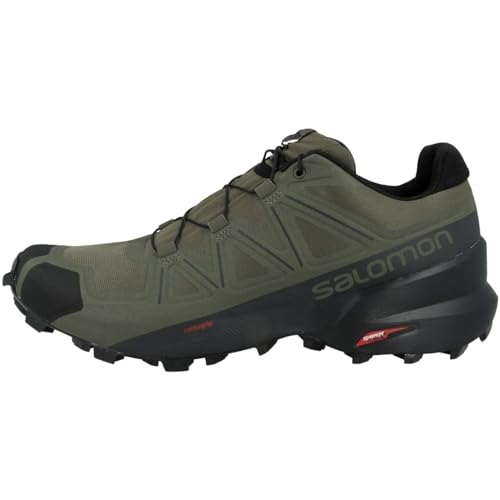 Salomon Speedcross 5 Trail Running Shoes for Men, Black/Black/Phantom, 10