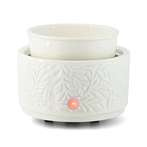 ElusiaKa Wax Melt Warmer Ceramic 3-in-1 Electric Candle Wax Warmer for Scented Wax Melter Oil Burner for Home Office Bedroom Aromatherapy Gift