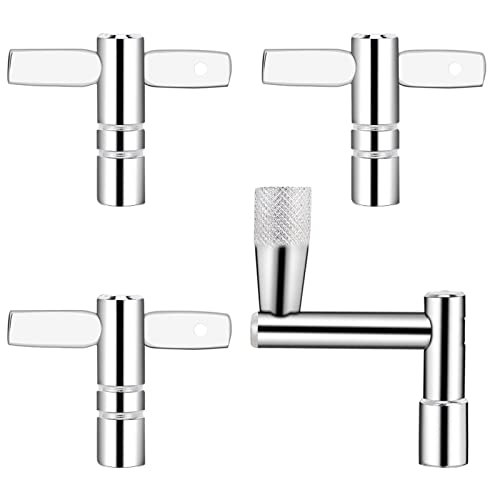 Soulmate Drum Keys 3-Pack Drum Tuner Drum Tuning Key with Continuous Motion Speed Key Percussion Hardware Tool With Hole, Universal Drum Key (Chrome-Plated Steel)