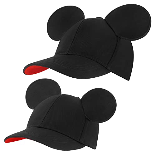 Disney Boys Mickey Mouse Ears Hat, Set Of 2 For Daddy And Me Baseball Cap, Black, 4-7 Years US