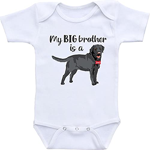 MK Classy Prints Unisex Baby Bodysuit 'My Big brother is a black Lab' romper dog shirt custom gift infant