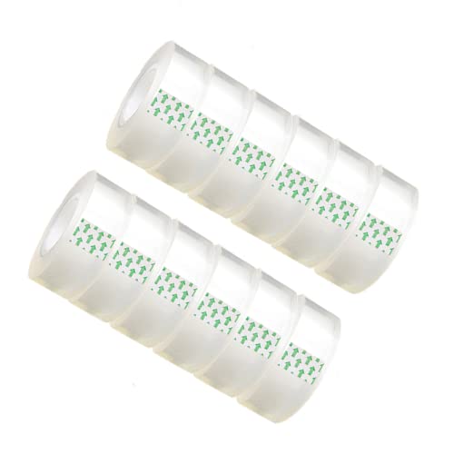 Minghaoda 12 Rolls Clear Tape Refills Roll Transparent Tape Refill Rolls for Office, Home, School, 3/4-Inch x 1000 inch