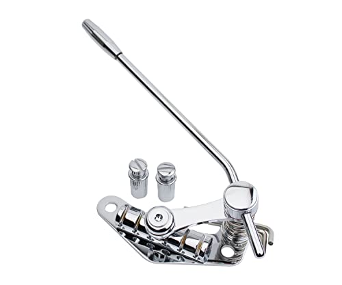 Guyker Tune-O-Matic Style Electric Guitar Bridge Stop Bar Tailpiece Tremolo Compatible with LP SG Guitars TM85, Chrome