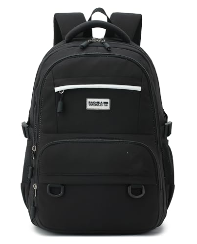 CAMTOP Laptop Backpack 15.6 Inch College Middle School BookBag Travel Backpacks Casual Daypacks (17 Inch,Black)