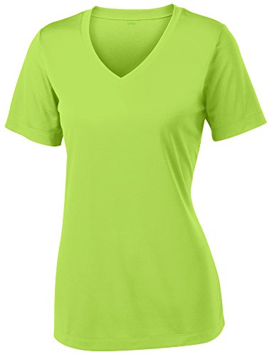 Opna Women's Short Sleeve Moisture Wicking Athletic Shirt, XXX-Large, Lime Shock