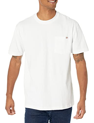 Dickies mens Heavyweight Crew Neck Short Sleeve Tee Henley Shirt, White, XX-Large US