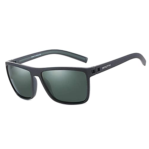 ZENOTTIC Polarized Sunglasses for Men Lightweight TR90 Frame UV400 Protection Square Sun Glasses