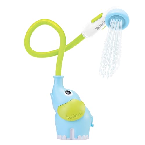 Yookidoo Baby Bath Shower Head - Elephant Water Pump and Trunk Spout Rinser - for Newborn Babies in Tub Or Sink