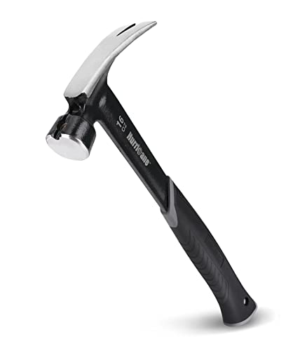 HURRICANE 16 oz Claw Hammer, Straight Rip Claw with Magnetic Nail Holder, Heavy Duty One-piece Forged Hammer, Ergonomic Non-slip Handle
