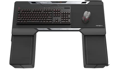 Couchmaster CYCON² Titan Edition, Couch Gaming USB-Hub Desk for Mouse & Keyboard (for PC, PS4/5, Xbox One/Series X), Ergonomic lapdesk for Couch & Bed, Nappa Leather, Real Titanium