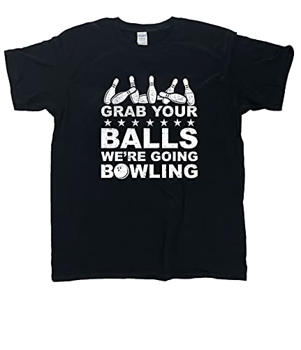 Grab-Your-Balls-were-Going-Bowling-Bowler-Gift for Mens Black X-Large Cool Cotton