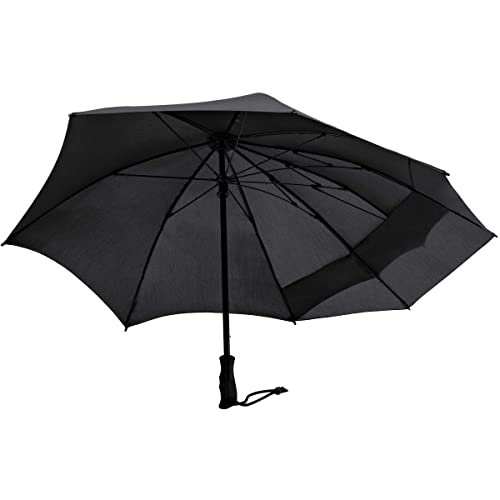 EuroSCHIRM Swing Backpack Umbrella with Pack Canopy Extension, 48”, Fiberglass Shaft, (Black)