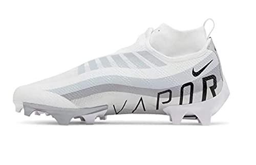 Nike Mens Vapor Edge Pro 360 Football Cleat, White/Black-Metallic Silver Sz11