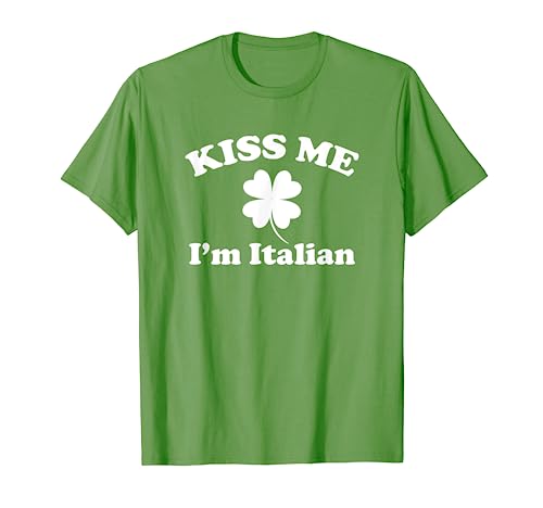 Kiss Me I'm Italian Clover St Patricks Day Shamrock T-Shirt