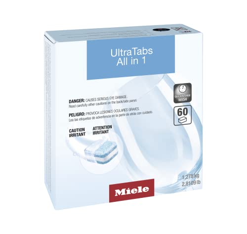 Miele Original UltraTabs All in 1 Dishwasher Set, 1.5 Kg Salt, 500 ml Rinse Aid, 60 Detergent Tablets