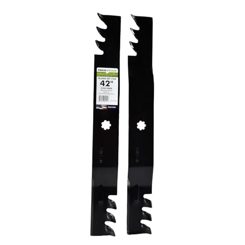 MaxPower 561811XB 2 Blade Commercial Mulching Set for Many 42 in. John Deere Mowers Replaces OEM # GX22151, GY20850, Black