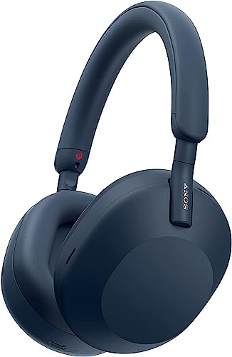 Sony WH-1000XM5 Wireless Industry Leading Headphones with Auto Noise Canceling Optimizer, Crystal Clear Hands-Free Calling, and Alexa Voice Control, Midnight Blue WH1000XM5 (Renewed)