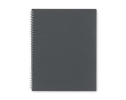 Blue Sky Notes Professional Notebook, Flexible Cover, Twin-Wire Binding, 8.5' x 11', Gray