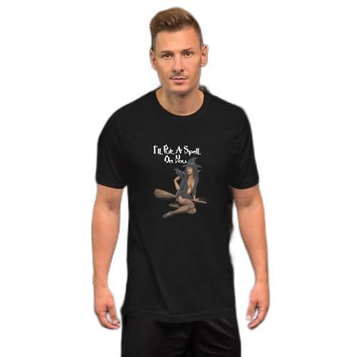 SHAVA CO Halloween/Unisex t-Shirt/I'll Put a Spell On You-Black Witch Black Heather S
