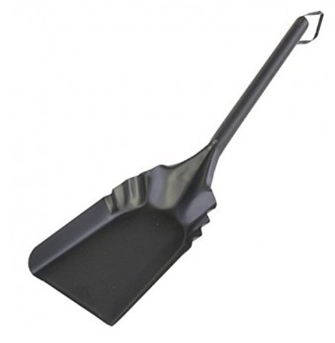 Rocky Mountain Goods Fireplace Shovel 17' - Heavy gauge steel - Heat resistant finish - Leather hang strap - Coal shovel