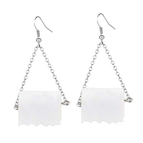 Roll Toilet Paper Dangle Drop Earrings Funny Roll Paper Hook Dangle Earring for Women Girls-1#