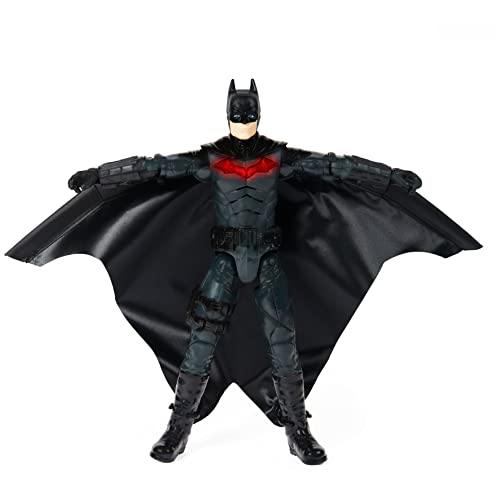 DC Comics, Batman 30cm Wingsuit Action Figure with Lights and Phrases, Expanding Wings, The Batman Movie Collectible Kids Toys for Boys and Girls Ages 3 and up