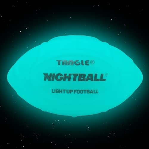 Nightball Tangle Glow in The Dark Inflatable LED Football - Light up Football with Bright LED Lights - Glow Football for Kids and Adults - Ideal Football Gifts for Teen Boys (Teal)