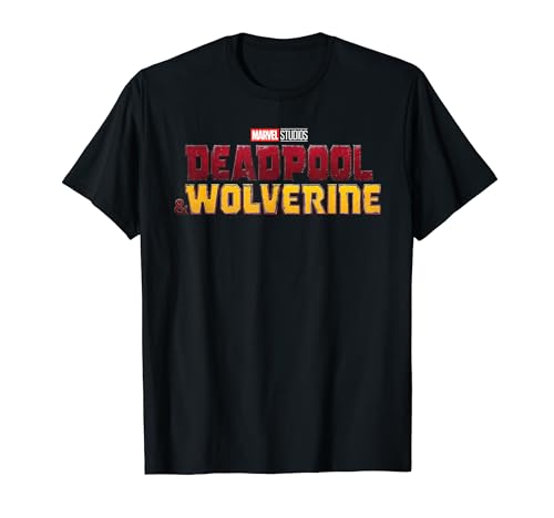 Marvel Deadpool & Wolverine Split Color Title Movie Poster T-Shirt