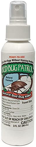 Bed Bug Travel Spray by Bed Bug Patrol - Natural Bed Bug Killer - Child & Pet Safe - Plant Based - Non-Toxic - TSA Approved - for Hotels, Airbnb, Rideshare, Luggage - 3oz Travel Size