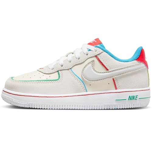 Nike Little Kid's Air Force 1 LV8 2 BP Pale Ivory/Wht-Picante Red (FQ8351 110) - 13