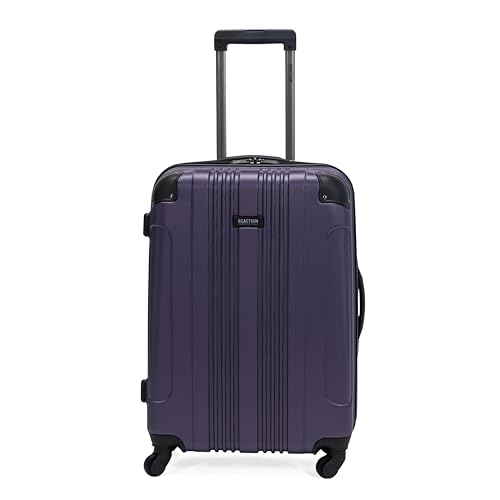 Kenneth Cole REACTION Out of Bounds Lightweight Hardshell 4-Wheel Spinner Luggage, Smokey Purple, 24-Inch Checked