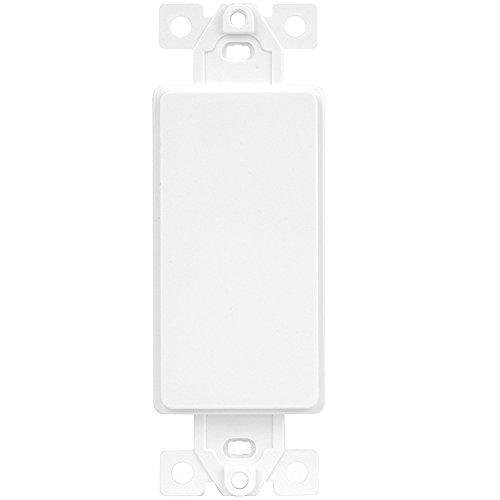 ENERLITES Blank Adapter Insert for Decorator Wall Plates, Unbreakable Polycarbonate Thermoplastic, UL Listed, 6001-W, White, Standard/Regular