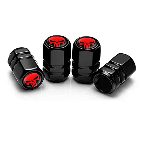 BEYPOVK 4 Pack Tire Valve Stem Caps, Universal Car Wheel Air Valve Dust Proof Covers for Cars, Trucks, SUVs, Bikes and Motorcycles (Red)