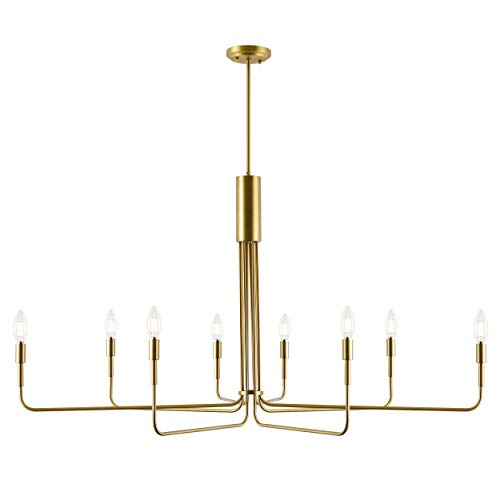 Light Society LS-C317-BB Bella 8-Light Chandelier, Brushed Brass