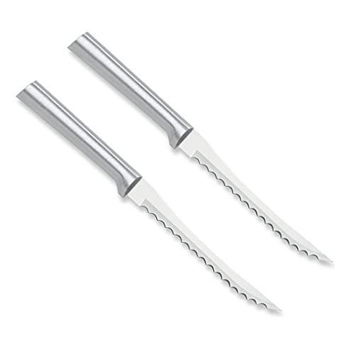 RADA Cutlery Tomato Slicing Knife – Stainless Steel Blade With Aluminum Handle Made in USA, 8-7/8 Inches, 2 Pack