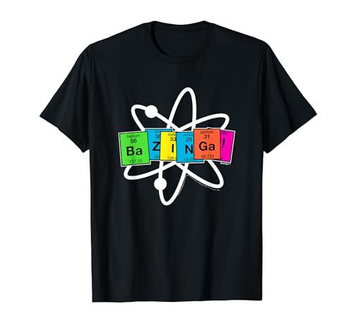 The Big Bang Theory Bazinga Elements with Atom T-Shirt