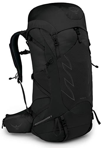 Osprey Talon 44L Men's Hiking Backpack with Hipbelt, Stealth Black, S/M