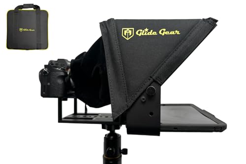 Glide Gear TMP100 Adjustable iPad/ Tablet/ Smartphone Teleprompter Beam Splitter 70/30 Glass w/ Carry Case No Plastic All Metal / No Assembly Required
