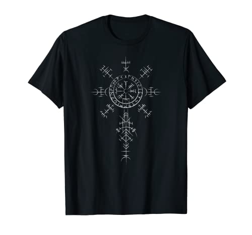 Retro Viking Symbol Compass Vegvisir Nordic Rune Celtic T-Shirt