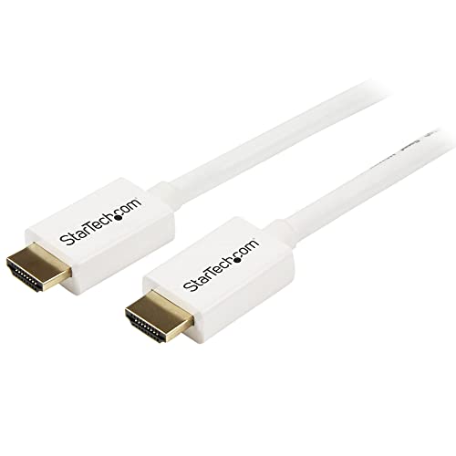 StarTech.com 3m / 10 ft CL3 Rated HDMI Cable w/ Ethernet - In Wall Rated Ultra HD HDMI Cable - 4K 30Hz UHD High Speed HDMI Cable - 10.2 Gbps - HDMI 1.4 Video/Display Cable - 30AWG, White (HD3MM3MW)
