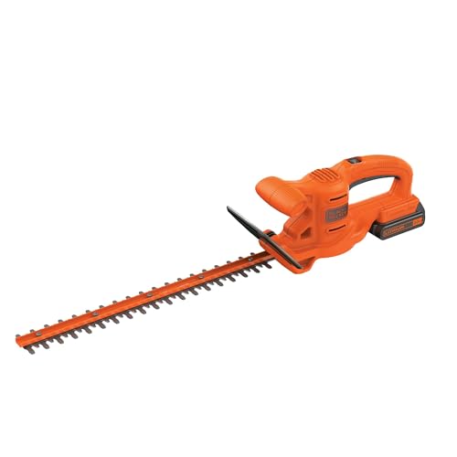 BLACK+DECKER 20V MAX Hedge Trimmer, Cordless, 18 inch Blade, Reduced Vibration, Battery and Charger Included (LHT218C1)