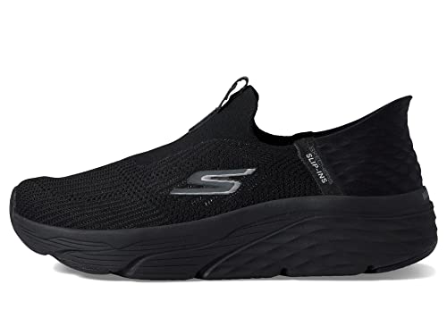 Skechers Women's Hands Free Slip-Ins Max Cushioning Elite-Smooth Transition Sneaker, Black, 9 Wide