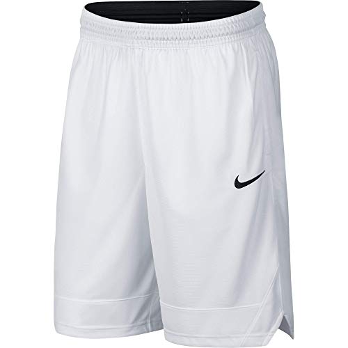 Nike Dri-FIT Icon, Men's Basketball Shorts, Athletic Shorts with Side Pockets, White/White/Black, L