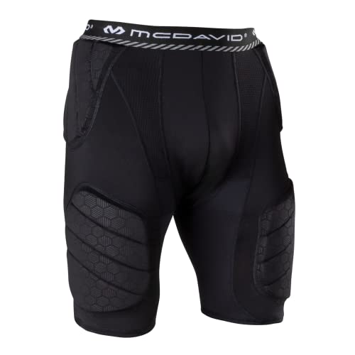 McDavid Rival Integrated 5-Pad Girdle, Durable & Breathable Padded Support with Hard-Shell Thigh Guards, Great for Football & Lacrosse (Adult)